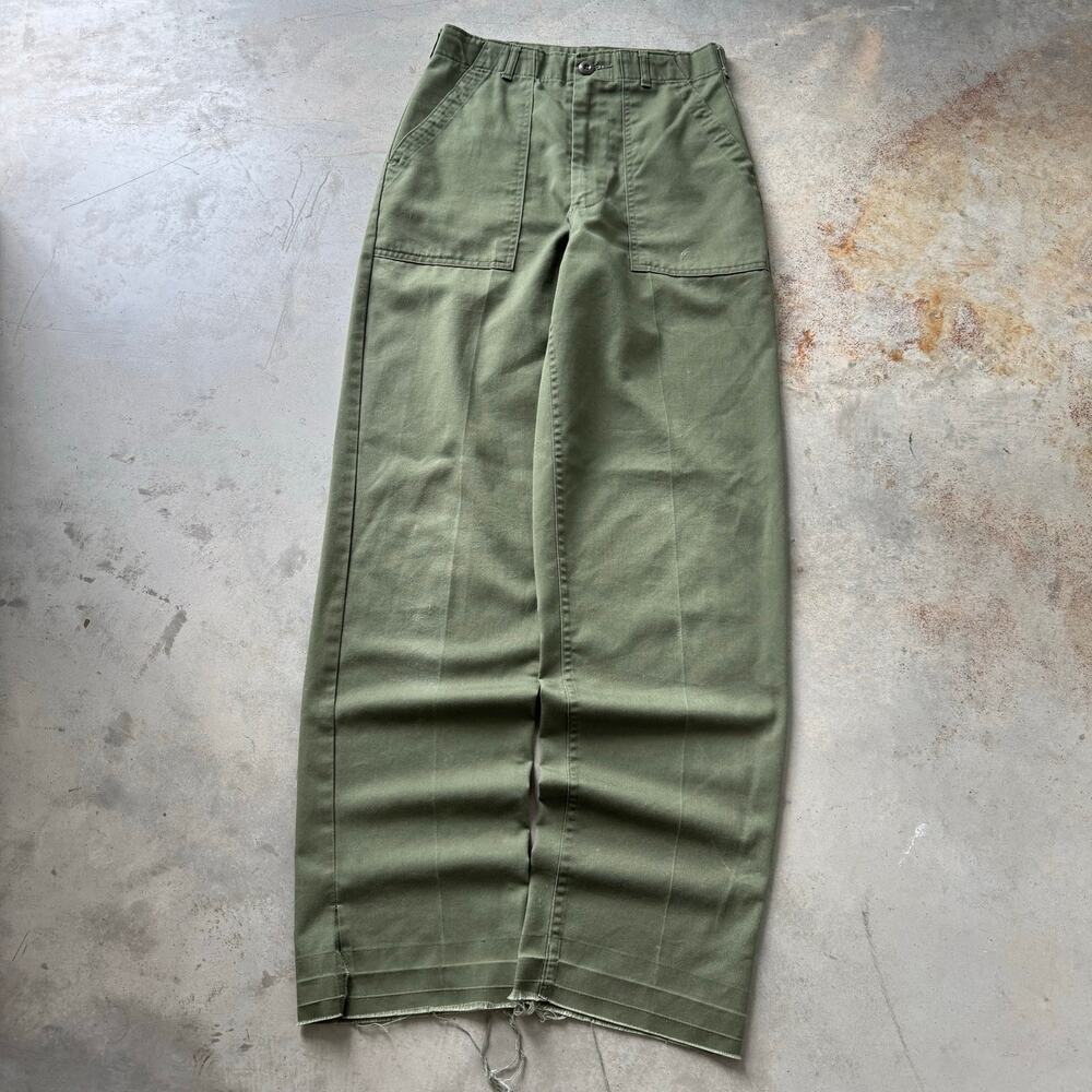 Vintage 80’s US Army OG-507 Classic Olive Green Military Trousers Size 28x33